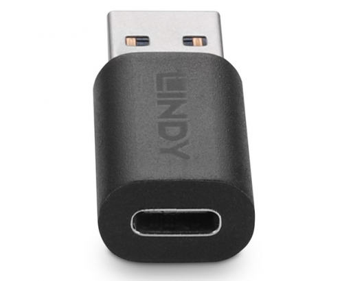 Lindy 41904 cambiador de género para cable USB 3.2 Type A USB 3.2 Type C Negro