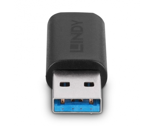Lindy 41904 cambiador de género para cable USB 3.2 Type A USB 3.2 Type C Negro