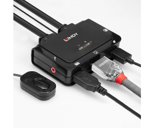 Lindy 42340 interruptor KVM Negro