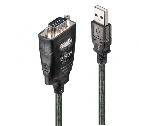 Lindy 42686 cable de serie Negro 1,1 m USB tipo A DB-9