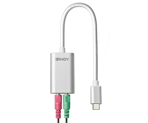 Lindy 42711 cable de teléfono móvil Blanco USB C 3,5mm
