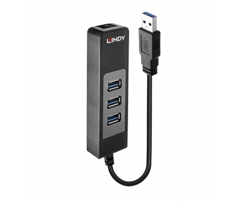 Lindy 43176 hub de interfaz USB 3.2 Gen 1 (3.1 Gen 1) Type-A 5000 Mbit/s Negro