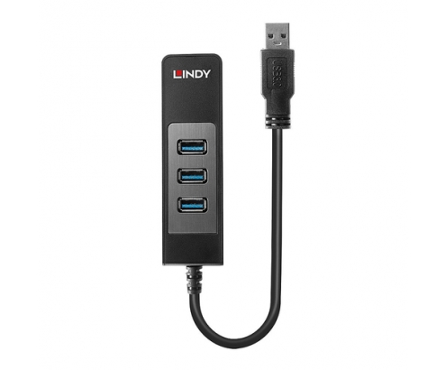 Lindy 43176 hub de interfaz USB 3.2 Gen 1 (3.1 Gen 1) Type-A 5000 Mbit/s Negro