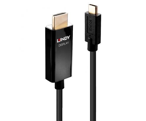 Lindy 43291 adaptador de cable de vÍdeo 1 m USB Tipo C HDMI tipo A (Estándar) Negro