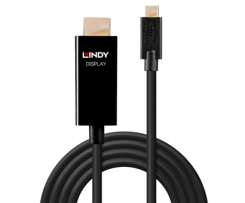 Lindy 43291 adaptador de cable de vÍdeo 1 m USB Tipo C HDMI tipo A (Estándar) Negro