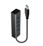 Lindy 43324 hub de interfaz USB 3.2 Gen 1 (3.1 Gen 1) Type-A 5000 Mbit/s Negro