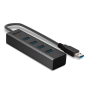 Lindy 43324 hub de interfaz USB 3.2 Gen 1 (3.1 Gen 1) Type-A 5000 Mbit/s Negro