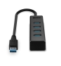 Lindy 43324 hub de interfaz USB 3.2 Gen 1 (3.1 Gen 1) Type-A 5000 Mbit/s Negro