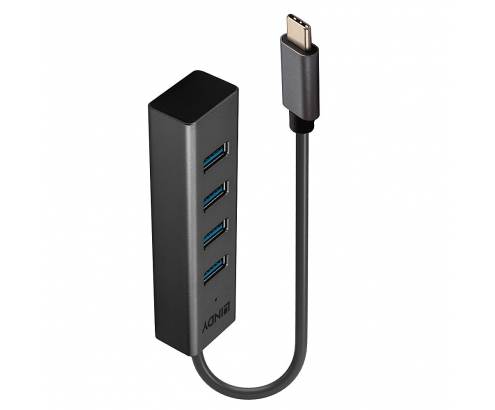 Lindy 43325 hub de interfaz USB 3.2 Gen 1 (3.1 Gen 1) Type-C 5000 Mbit/s Gris