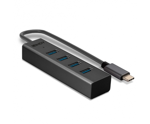 Lindy 43325 hub de interfaz USB 3.2 Gen 1 (3.1 Gen 1) Type-C 5000 Mbit/s Gris
