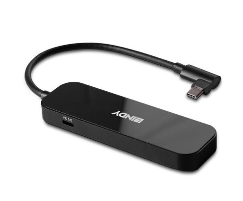 Lindy 43334 hub de interfaz USB 3.2 Gen 2 (3.1 Gen 2) Type-C 10000 Mbit/s Negro