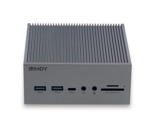 Lindy 43351 base para portátil y replicador de puertos Acoplamiento USB 3.2 Gen 1 (3.1 Gen 1) Type-C Gris