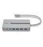 Lindy 43360 base para portátil y replicador de puertos Alámbrico USB 3.2 Gen 1 (3.1 Gen 1) Type-C Plata, Blanco