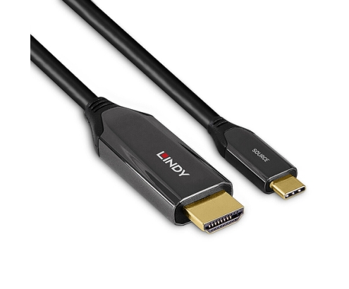 Lindy 43369 adaptador de cable de vídeo 3 m USB Tipo C HDMI tipo A (Estándar) Negro