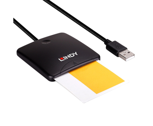 Lindy 43407 lector de tarjeta magnética USB Negro