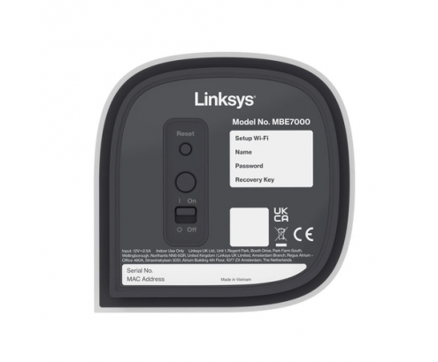Linksys Velop Pro 7 Tri-band (2.4 GHz / 5 GHz / 60 GHz) Wi-Fi 7 (802.11be) Blanco 5 Interno