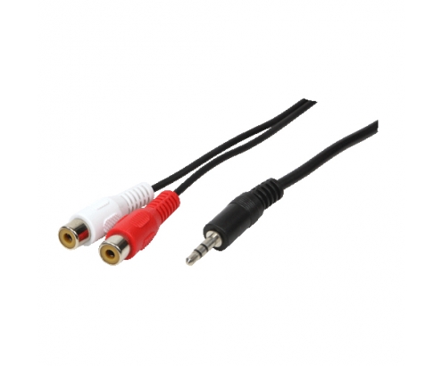 LogiLink 1x3.5mm - 2xRCA, 0.2m cable de audio 0,2 m 3,5mm Negro