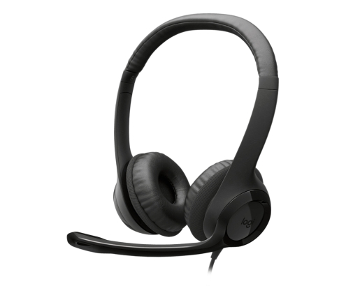 Logitech Auriculares con Cable H390 para PC/Portátil, Auriculares Estéreo con Micrófono con Supresión de Ruido, USB-C, Controles en línea, funcio