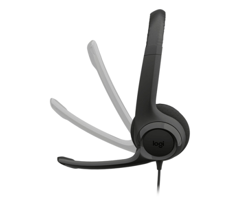Logitech Auriculares con Cable H390 para PC/Portátil, Auriculares Estéreo con Micrófono con Supresión de Ruido, USB-C, Controles en línea, funcio