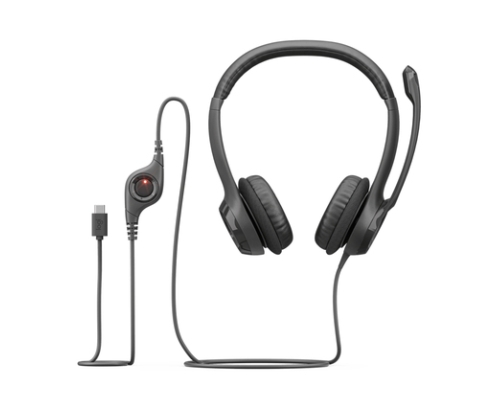 Logitech Auriculares con Cable H390 para PC/Portátil, Auriculares Estéreo con Micrófono con Supresión de Ruido, USB-C, Controles en línea, funcio