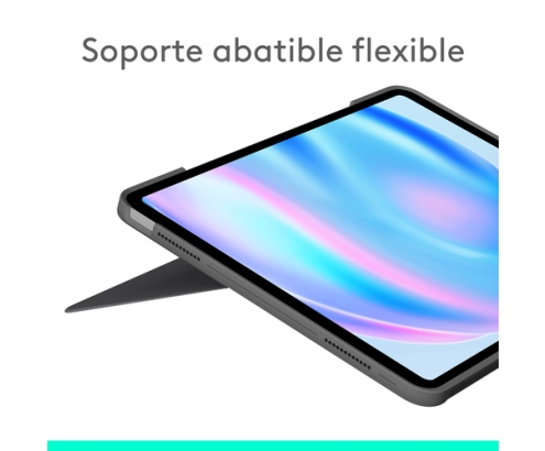 Logitech Combo Touch, Funda con Teclado, iPad Air 13 Pulgadas (M2)(2024) - Teclado retroiluminado extraíble con Soporte abatible, Escritura cómoda,
