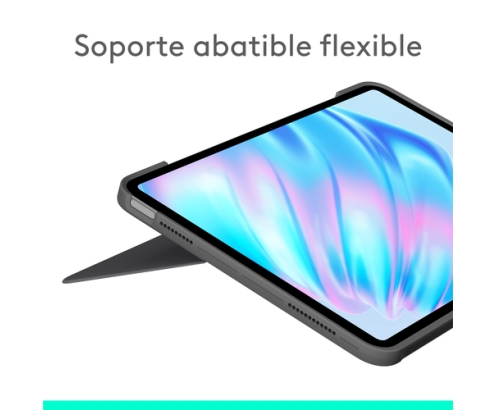 Logitech Combo Touch, iPad Air 11 in (M2), iPad Air (4.ª y 5.ª Gen. - 2020, 2022), Funda con Teclado - Teclado retroiluminado extraíble con Soporte
