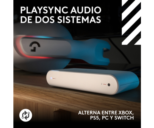 Logitech G Auriculares inalámbricos Astro A20 X LIGHTSPEED para gaming para PS5, Xbox, Switch y PC con PLAYSYNC AUDIO de dos sistemas, Bluetooth, RGB