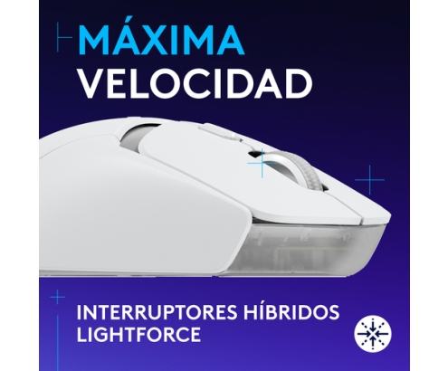 Logitech G G309 Ratón inalámbrico LIGHTSPEED para gaming, ligero, interruptores híbridos LIGHTFORCE, sensor HERO 25K, 300+ horas con una batería A