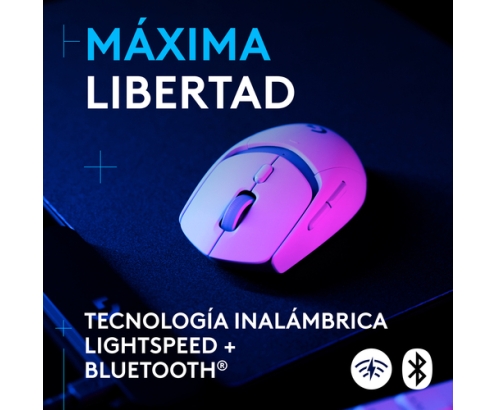 Logitech G G309 Ratón inalámbrico LIGHTSPEED para gaming, ligero, interruptores híbridos LIGHTFORCE, sensor HERO 25K, 300+ horas con una batería A