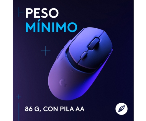 Logitech G G309 Ratón inalámbrico LIGHTSPEED para gaming, ligero, interruptores híbridos LIGHTFORCE, sensor HERO 25K, 300+ horas con una batería A