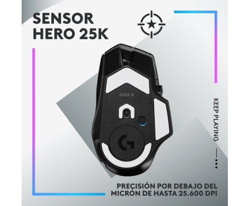 Logitech G G502 X Plus ratón mano derecha RF inalámbrico Í“ptico 25600 DPI