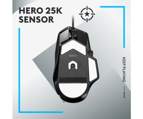 Logitech G G502 X ratón mano derecha USB tipo A Í“ptico 25600 DPI
