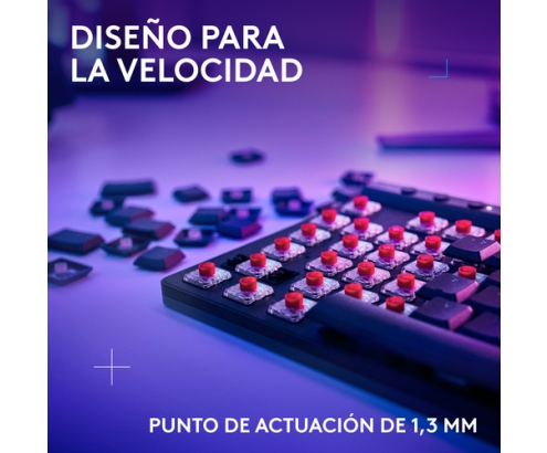 Logitech G G515 LIGHTSPEED TKL Teclado inalámbrico discreto para gaming, LIGHTSYNC RGB, diseño fino sin sección numérica, teclas de PBT, interrupt