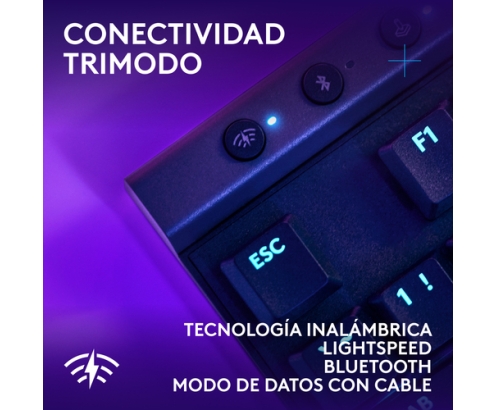 Logitech G G515 LIGHTSPEED TKL Teclado inalámbrico discreto para gaming, LIGHTSYNC RGB, diseño fino sin sección numérica, teclas de PBT, interrupt