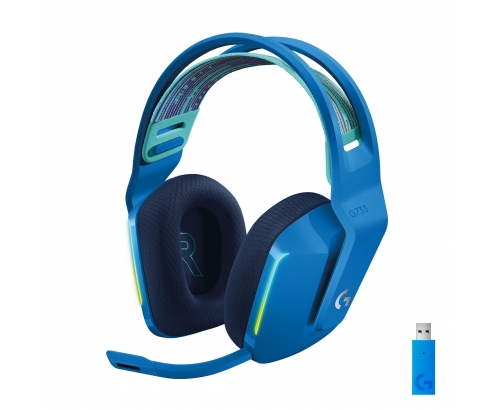 Logitech G G733 LIGHTSPEED Wireless RGB Gaming Headset Auriculares Inalámbrico Diadema Juego Azul