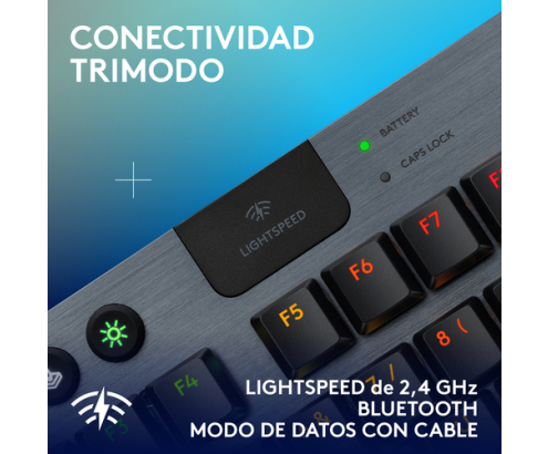 Logitech G Teclado para gaming inalámbrico de perfil bajo G915 X LIGHTSPEED TKL, teclas de PBT de doble moldeado, teclas totalmente programables, ret