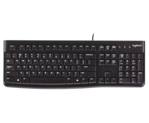 Logitech K120 Corded Keyboard teclado USB QWERTY Inglés Negro
