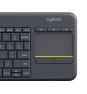 Logitech K400 Plus Tv teclado RF inalámbrico AZERTY Belga Negro