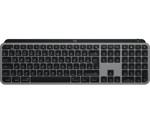 Logitech Master MX Keys S for Mac teclado Oficina RF Wireless + Bluetooth QWERTY Internacional de EE.UU. Aluminio, Negro