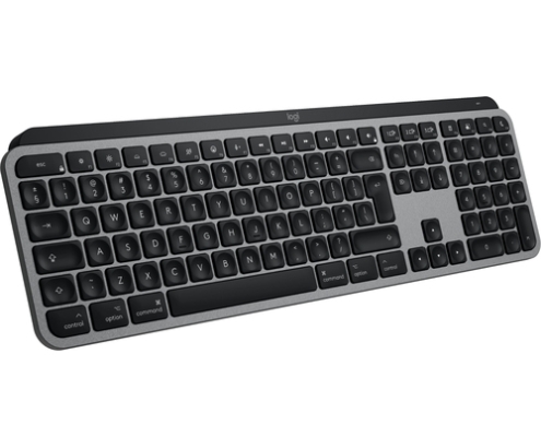 Logitech Master MX Keys S for Mac teclado Oficina RF Wireless + Bluetooth QWERTY Internacional de EE.UU. Aluminio, Negro