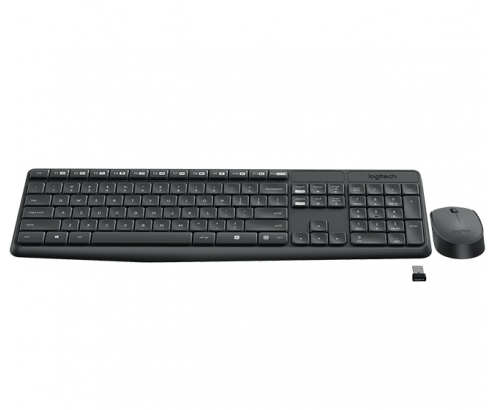 Logitech MK235 Wireless Keyboard and Mouse Combo teclado RF inalámbrico Checa Gris