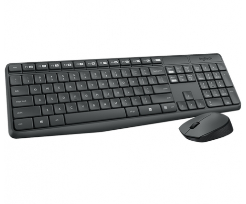 Logitech MK235 Wireless Keyboard and Mouse Combo teclado RF inalámbrico Checa Gris