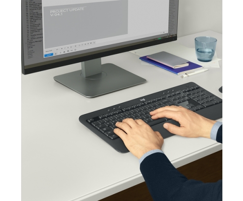 Logitech MK540 ADVANCED Wireless Keyboard and Mouse Combo teclado USB QWERTY Inglés Negro, Blanco