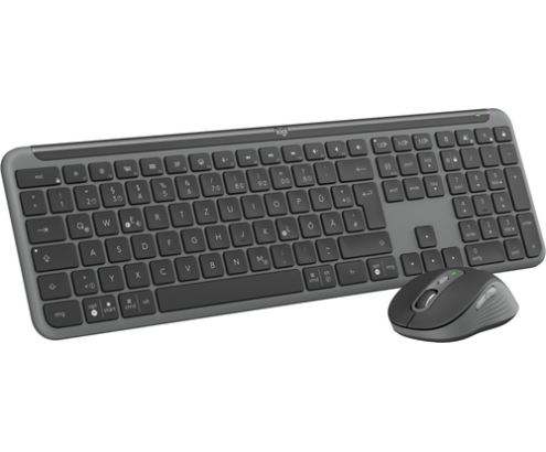 Logitech MK950 Signature for Business teclado Ratón incluido Oficina RF Wireless + Bluetooth QWERTZ Alemán Grafito