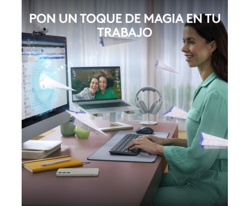 Logitech MK950 Signature Slim, teclado y ratón inalámbricos, diseño elegante, escritura y clics discretos, uso alternante de 3 dispositivos, Blueto