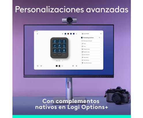 Logitech MX Creative Console, keypad programable con 9 teclas LCD personalizables y dial de control para diseño gráfico, edición de vídeo, fotogra