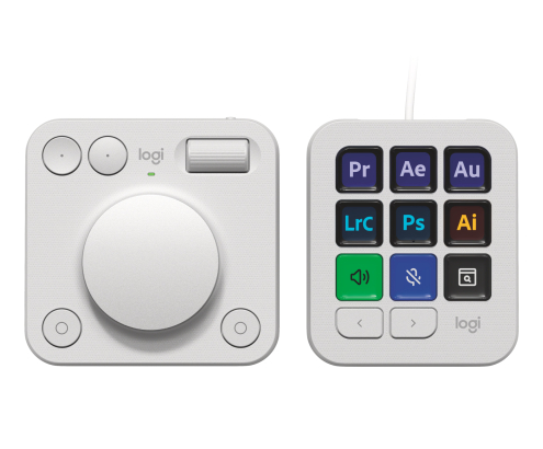 Logitech MX Creative Console, keypad programable con 9 teclas LCD personalizables y dial de control para diseño gráfico, edición de vídeo, fotogra