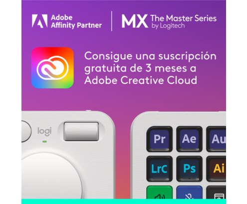 Logitech MX Creative Console, keypad programable con 9 teclas LCD personalizables y dial de control para diseño gráfico, edición de vídeo, fotogra