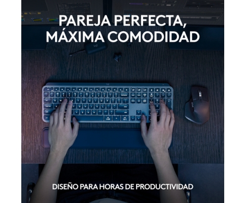Logitech MX Keys S Combo teclado Ratón incluido RF Wireless + Bluetooth QWERTY Español Grafito
