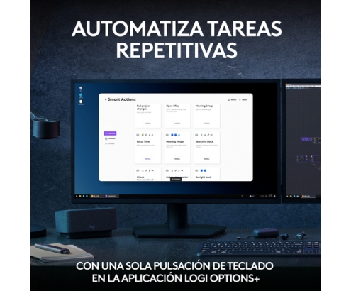 Logitech MX Keys S Combo teclado Ratón incluido RF Wireless + Bluetooth QWERTY Español Grafito